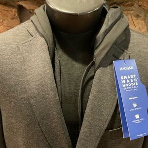 Sport coat with hoodie